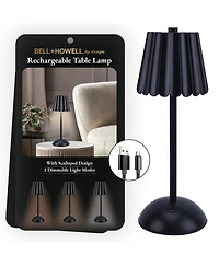 Bell + Howell Rechargeable Scalloped Design Portable Led Light with 3 Dimmable Modes Table Lamp