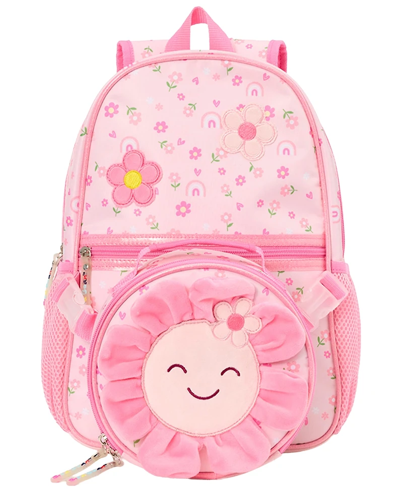 Biz & Bean Toddler Girls' Daisy Preschool Backpack and Lunch Bag, 2-Piece Set