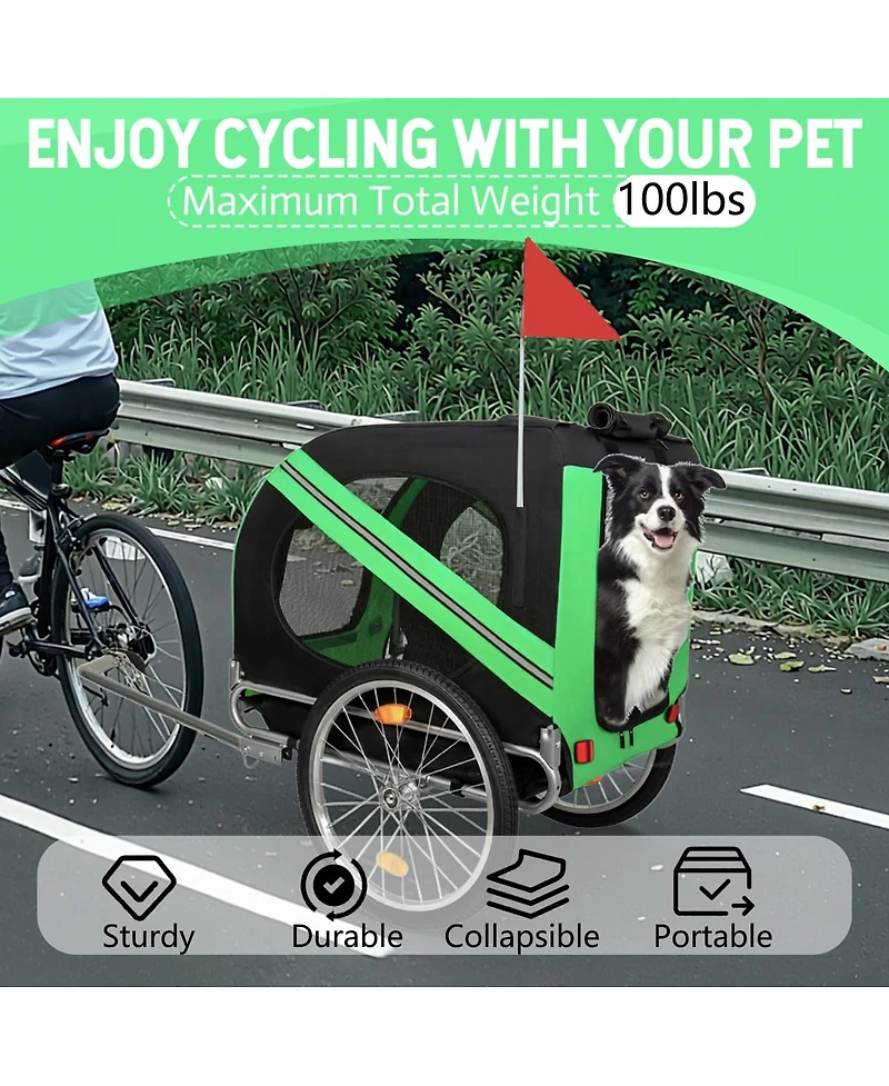 Streamdale Furniture Large Folding Pet Bike Trailer Capacity All-Terrain Carrier