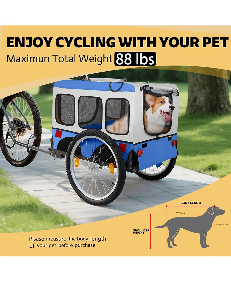 Streamdale Large Folding Dog Bike Trailer - Heavy-Duty Steel Frame