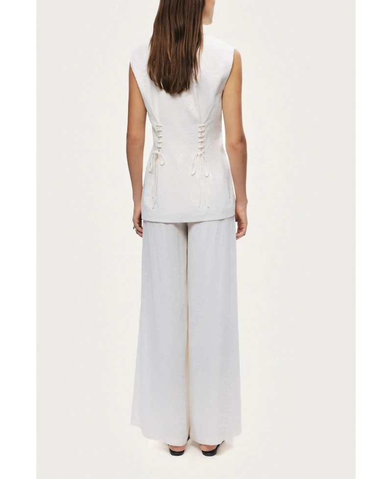 Nocturne Women's Lace-Up Wide-Leg Pants