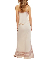 Free People Women's Wish You Were Here V-Neck Top and Lace Trim Skirt, 2-Piece Set