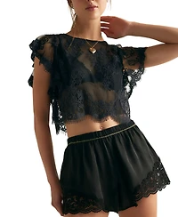 Free People Women's Meet Me The Middle Tap Mid-Rise Shorts
