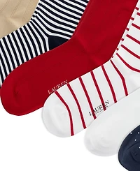 Lauren Ralph Lauren Women's Dot and Stripe Roll-Top Trouser Socks, 6-Pack