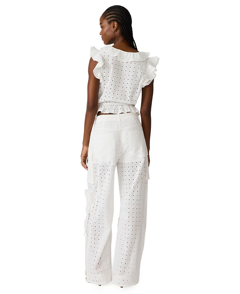 Steve Madden Women's Mayra Ruffled V-Neck Top