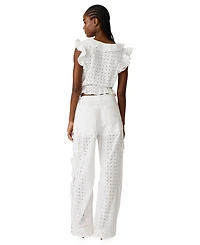 Steve Madden Women's Mayra Ruffled V-Neck Top