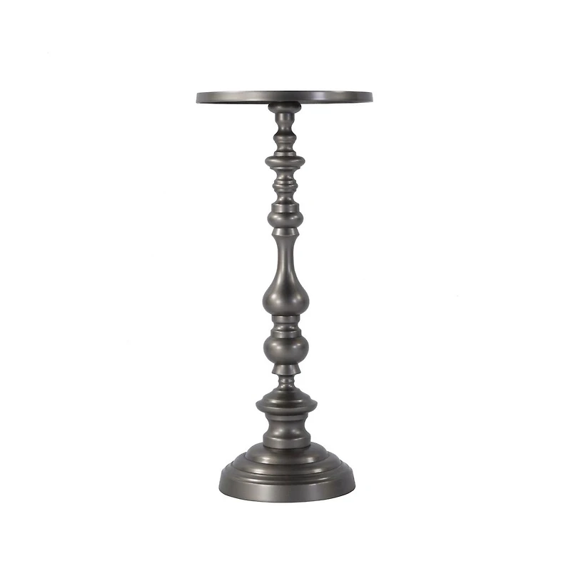 Butler Specialty Mario 10 in. W Round All Metal Pedestal Base End Table