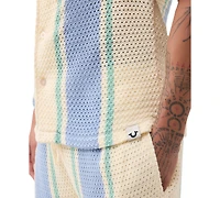 True Religion Men's Regular-Fit Short-Sleeve Knit Stripe Shirt