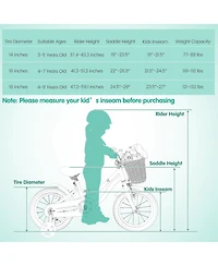 Gymax Kids Bike for Boys and Girls Aged 3-8 Years Old 14'' Children Bicycle w/ Training Wheels
