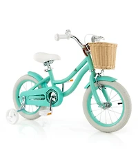 Gymax Kids Bike for Boys and Girls Aged 3-8 Years Old 14'' Children Bicycle w/ Training Wheels