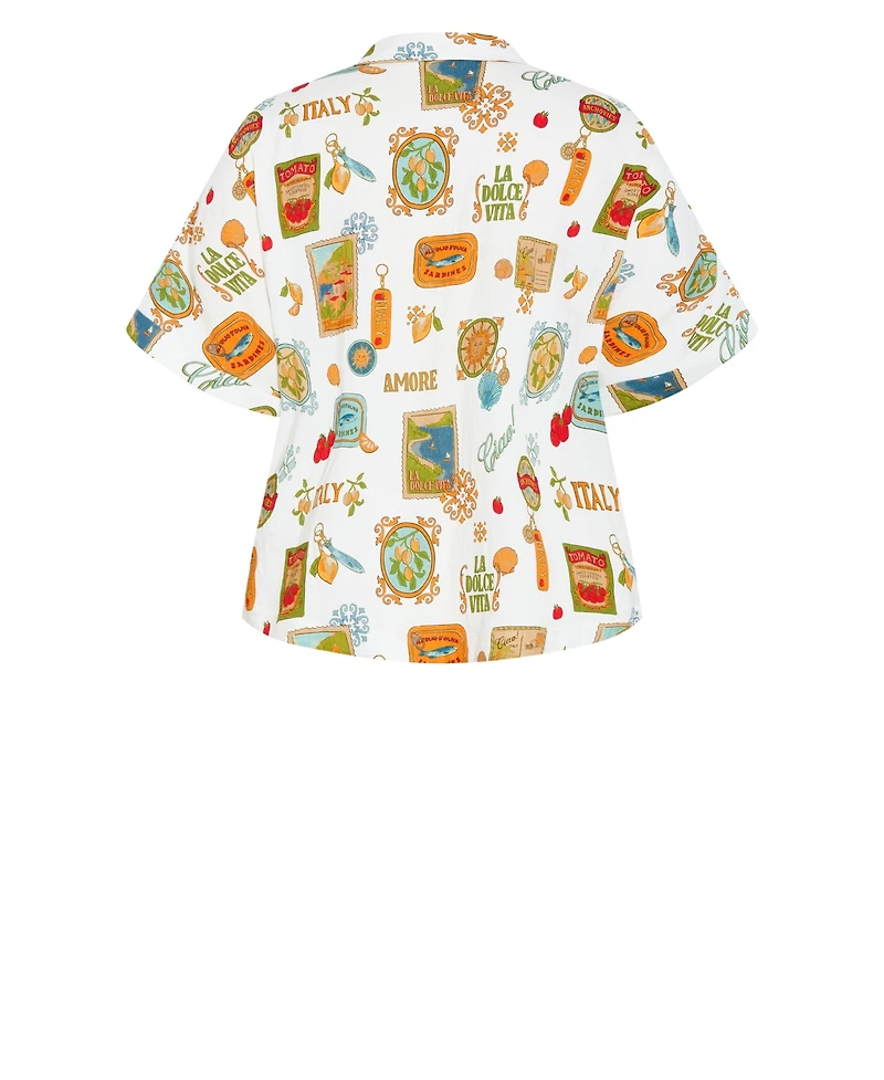 City Chic Women's Amore Print Shirt