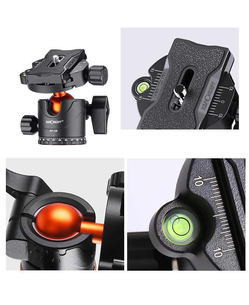 KandF Concept SA234 4-Section Aluminum Dslr Tripod with Ball Head