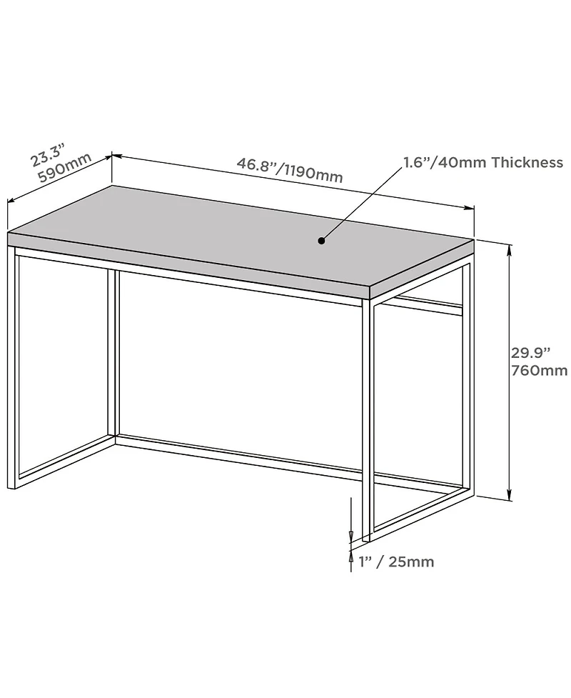 Streamdale Furniture Streamdale Home Office Desk, Walnut