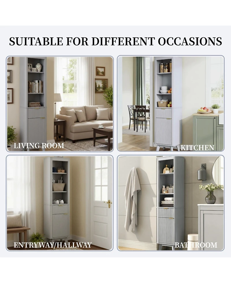 Phying Bathroom Storage Cabinet with Adjustable Shelves One Drawer and Door Multifunctional for Bathroom Living Room Entryway Kitchen