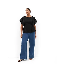 City Chic Plus Cinched Peplum Top