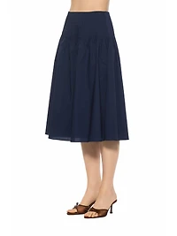 Alexia Admor Women's Esme Pintuck Waist Full Poplin Skirt