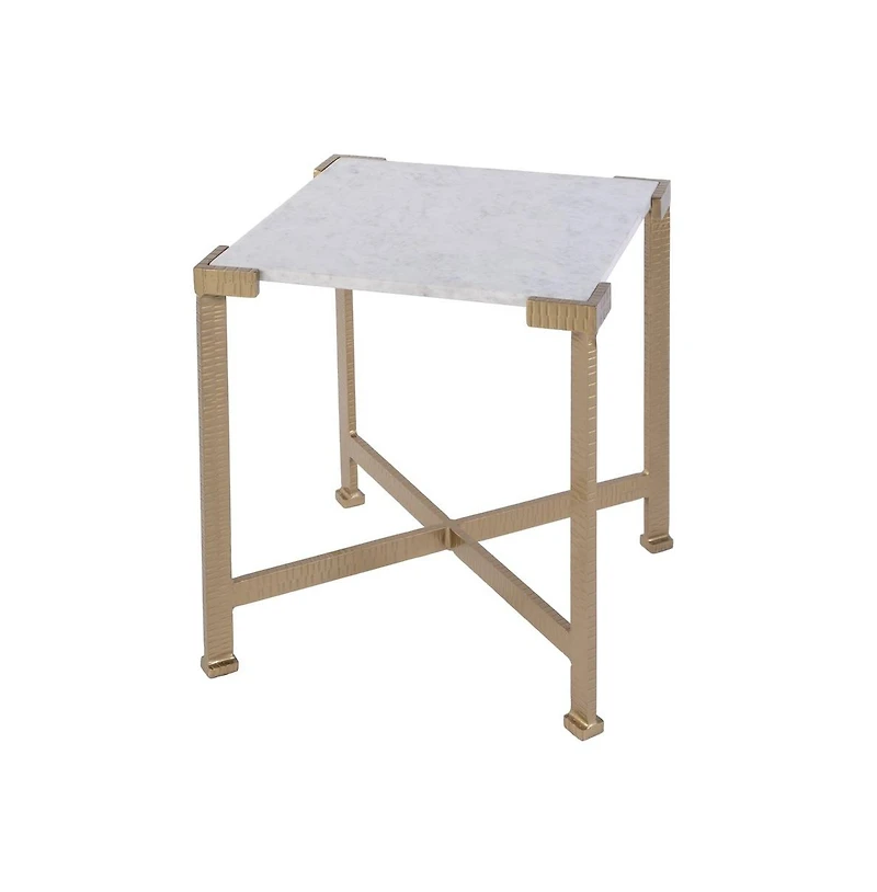 Butler Specialty Loric 18 in. W Square Iron and Marble Side Table