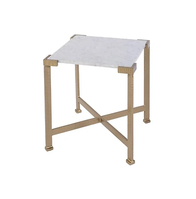 Butler Specialty Loric 18 in. W Square Iron and Marble Side Table