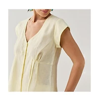 Reistor Women's The Deep V Neck Top Butter Lemon