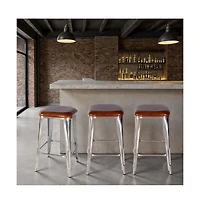 Butler Specialty Eastham 30.75 in Seat Height Leather and Iron Bar Stool