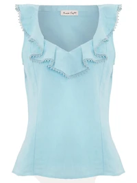 Phase Eight Women's Rhona Sleeveless Linen Blend Blouse