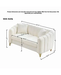Streamdale Furniture Faux Leather Chesterfield Sofa with Nailhead Trim and 2 Pillows
