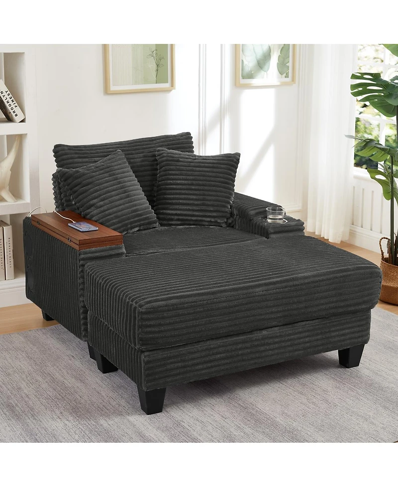 Streamdale Furniture Faux Leather Chesterfield Sofa with Nailhead Trim and 2 Pillows