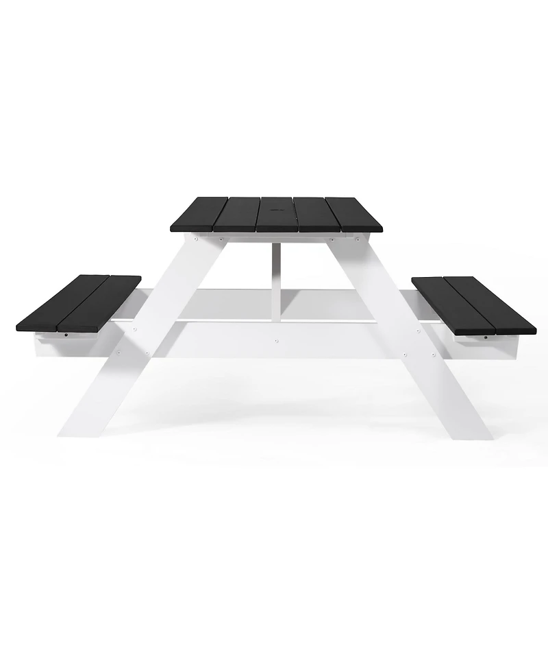 WestinTrends Outdoor 70" Hdpe Plastic Picnic Table Bench With Umbrella Hole