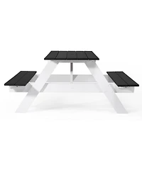WestinTrends Outdoor 70" Hdpe Plastic Picnic Table Bench With Umbrella Hole