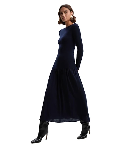 Karen Millen Women's Wool Blend Sheer Knitted Skirt Dress