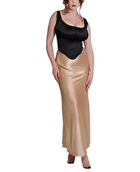 Taideux Women's Alyssa Fuller Bust Satin Corset Top