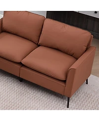 Streamdale Furniture Nordic Retro Leather Cat Paw Loveseat and Single Chair Set