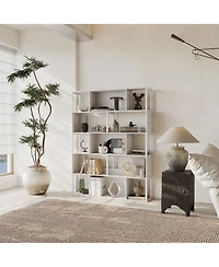 Gaomon Modern 5-Tier Geometric Standing Bookshelf, Bookcase for Living Room Storage