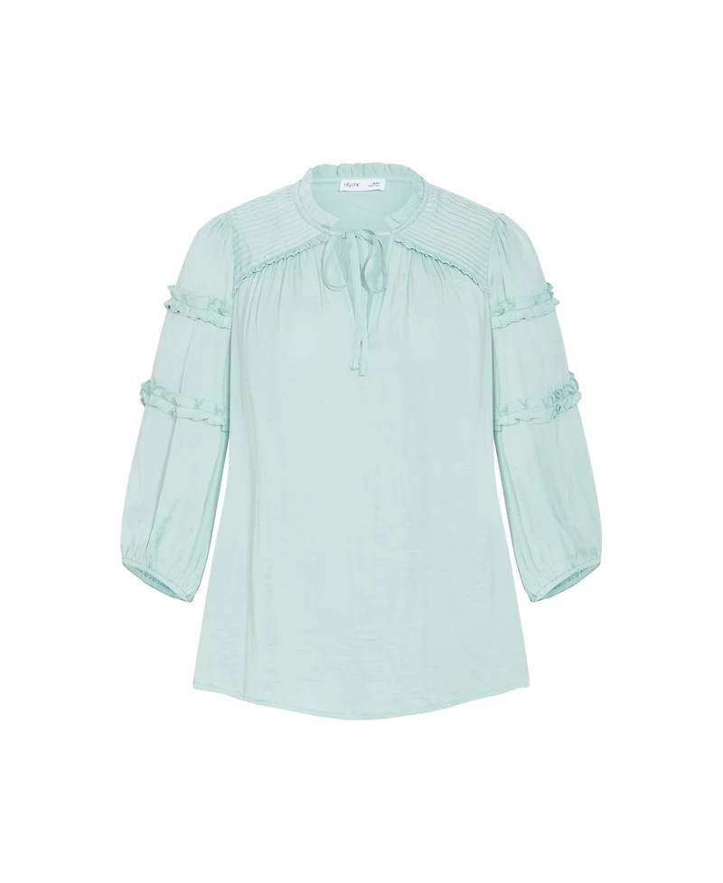 City Chic Women's Drama Queen Elbow Sleeve Shirt