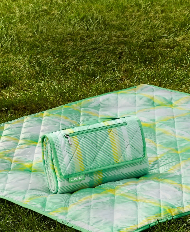 Free limited-edition picnic blanket with any $55 Clinique purchase.