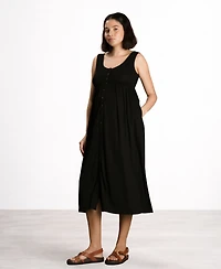 Nom Maternity Ribbed Modal Henley Dress