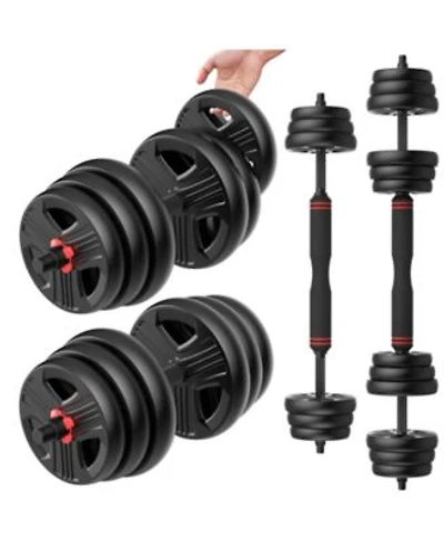 Fed Fitness Adjustable Dumbbells Set 60lb 30 Lb Pair Free Weight Set With Connector 2 In 1 Dumbbells Set Used As Barbell Kettlebells