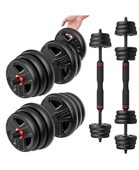 Fed Fitness Adjustable Dumbbells Set 60lb 30 Lb Pair Free Weight Set With Connector 2 In 1 Dumbbells Set Used As Barbell Kettlebells