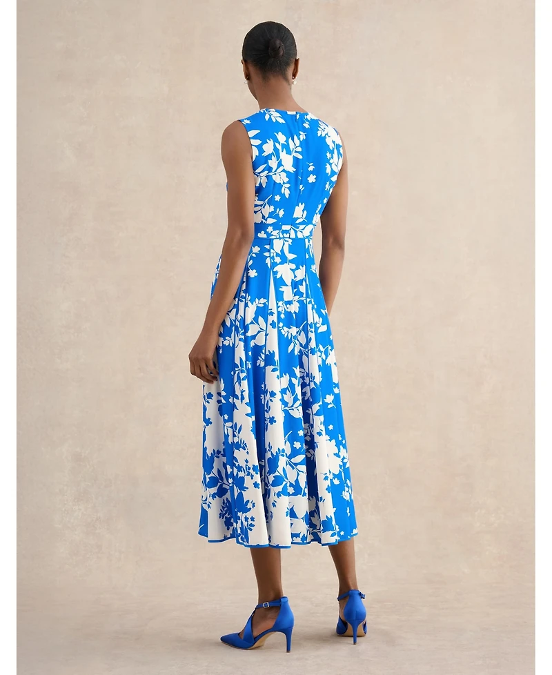 Hobbs London Women's Angelica Pleated Fit-Flare Midi Dress