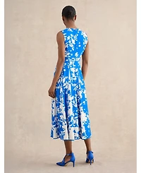 Hobbs London Women's Angelica Pleated Fit-Flare Midi Dress