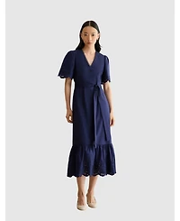 Hobbs London Women's Meghan Broderie Cutwork Midi Dress