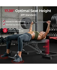 Fed Fitness WB2 Weight Bench, Utility Adjustable Weight Bench for Full Body Workout- Multi-Purpose Foldable Incline Bench