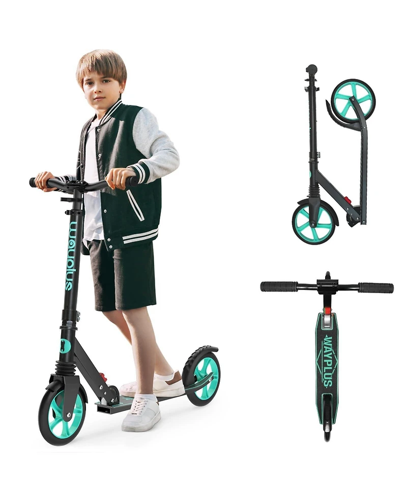Fed Fitness Foldable Kick Scooter for Teens, 4-Level Adjustable Height, ABEC9 Bearing, 240LBS Capacity, Suitable for Ages 6+