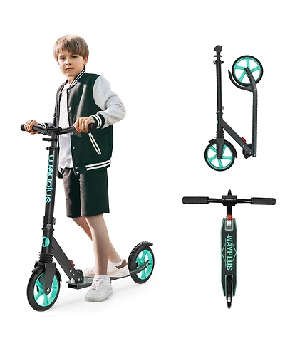 Fed Fitness Foldable Kick Scooter for Teens, 4-Level Adjustable Height, ABEC9 Bearing, 240LBS Capacity, Suitable for Ages 6+