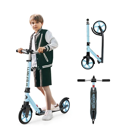 Fed Fitness Foldable Kick Scooter for Teens, 4-Level Adjustable Height, ABEC9 Bearing, 240LBS Capacity, Suitable Ages 6+