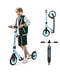 Fed Fitness Foldable Kick Scooter for Teens, 4-Level Adjustable Height, ABEC9 Bearing, 240LBS Capacity, Suitable Ages 6+