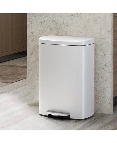 gaomon 13 Gal Stainless Steel Step-On Garbage Bin, Kitchen Trash Can for Kitchen