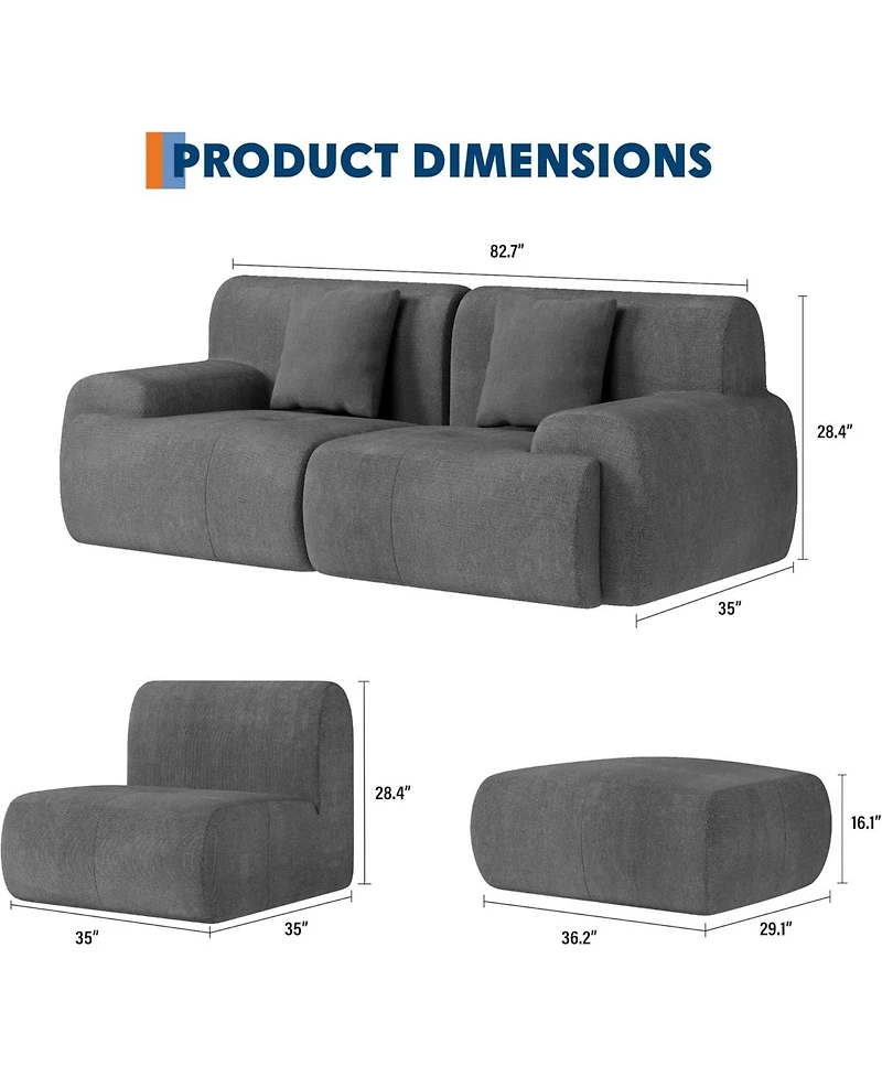 Gaomon Cloud Loveseat Sofa Couch with Corduroy Fabric for Living Room Bedroom, Small Space