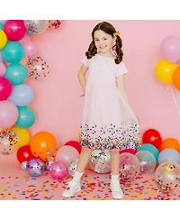 Sweet Wink Toddler Girls Pink Confetti Short Sleeve Tutu Dress