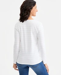 Style & Co Women's Printed Long-Sleeve Scoop-Neck Top, Macy's Exclusive